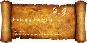 Hadnagy Gergely névjegykártya